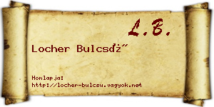 Locher Bulcsú névjegykártya